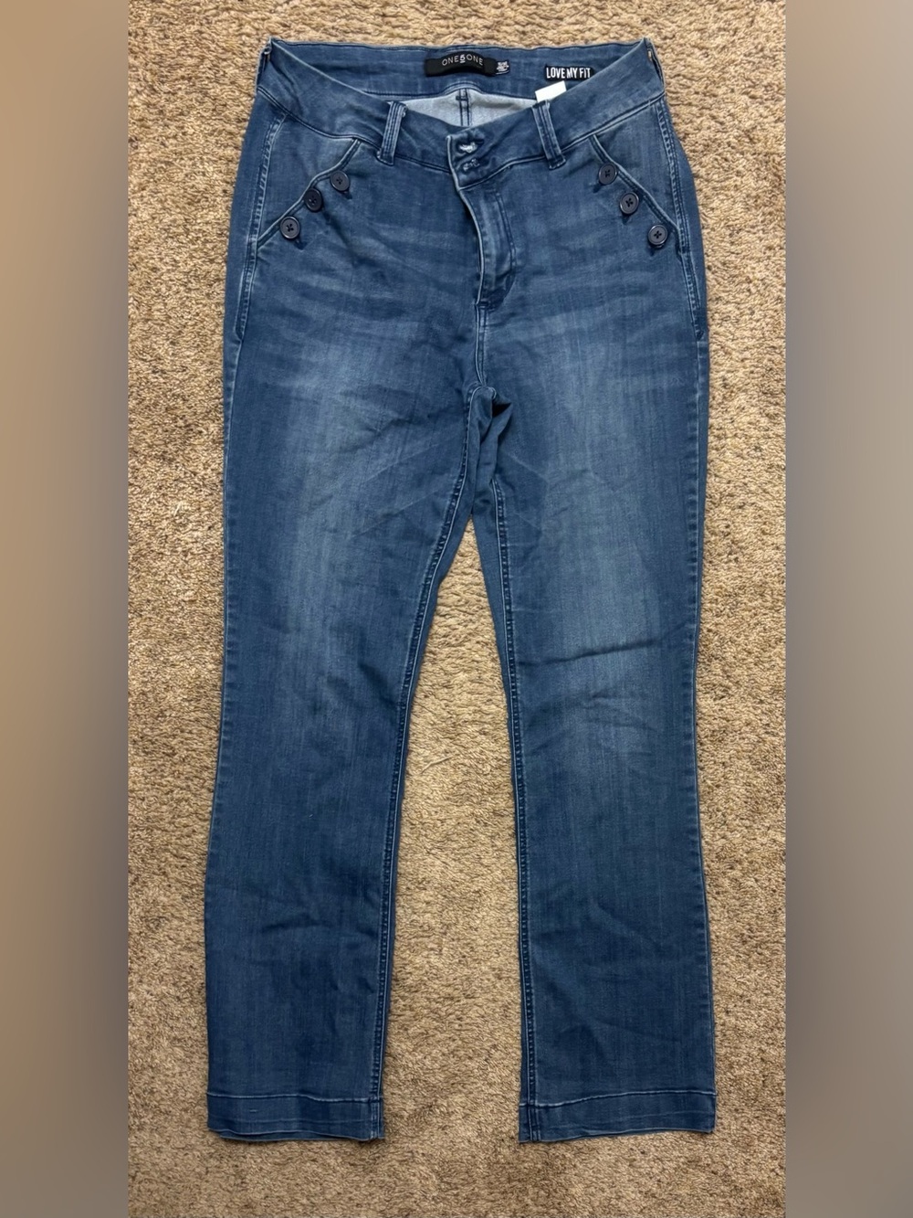 one 5 one Women's Straight Leg Jeans in Dark Blue